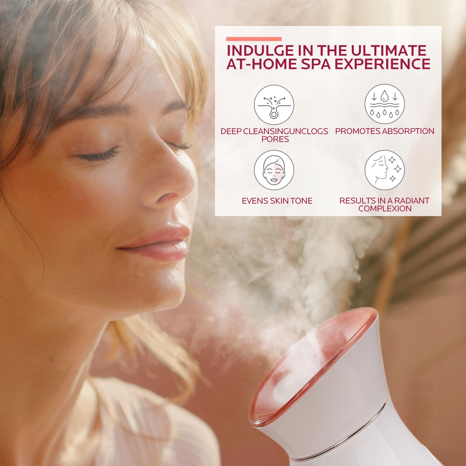 Colorfarm Facial Steamer Nano Ionic: Face Steamer Home Spa Kit Deep Cleaning Unclogs Pores Sinuses Inhaler with 8 Skin Care Tools - Self Care Gifts for Women (Deep Cleansing Facial Kit)